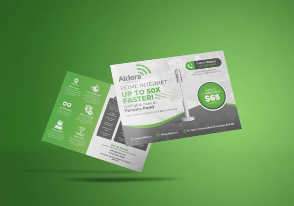 Boardband Internet postcard design